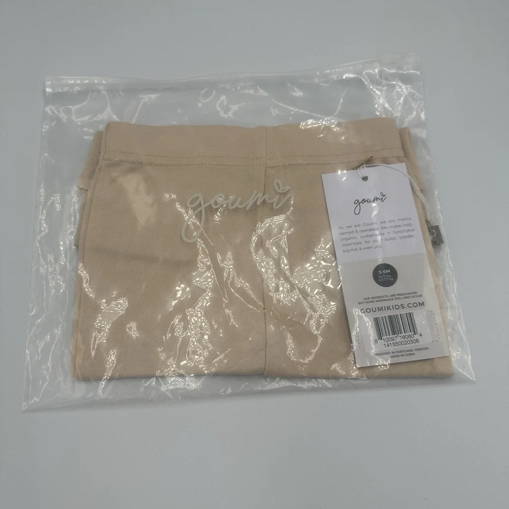 Goumi Kids Baby Infant Pants Bamboo Organic Cotton Size 3-6M Dune Beige Soft NEW